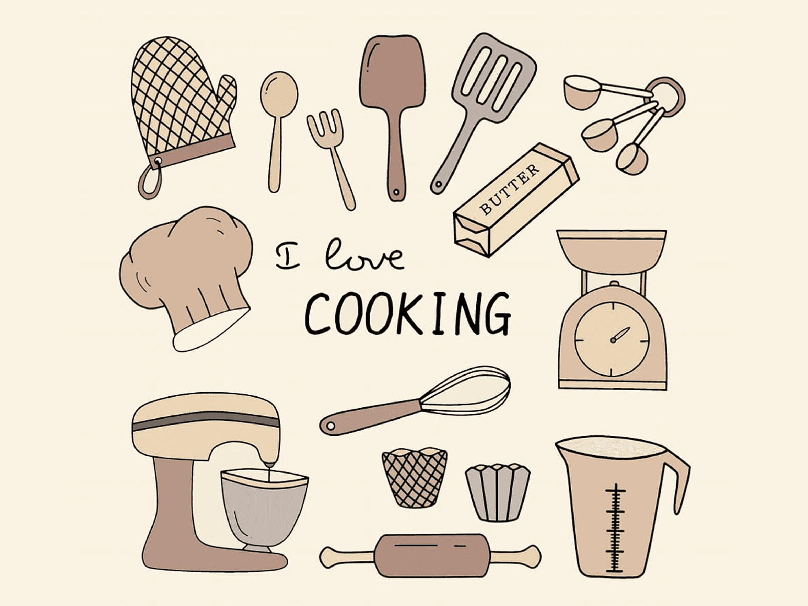 Grid of kitchen gadgets