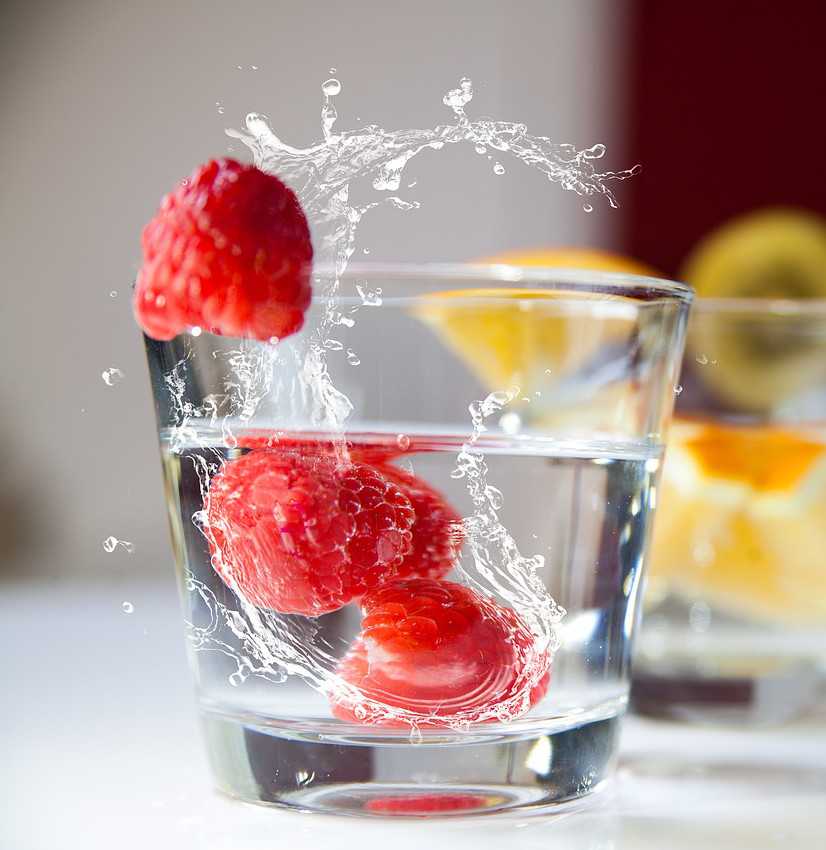 Raspberries in grape juice
